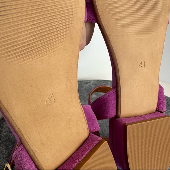 Les Italiennes Shoes Leather Purple Pink Gold Flats 41 - Picture 9 of 14